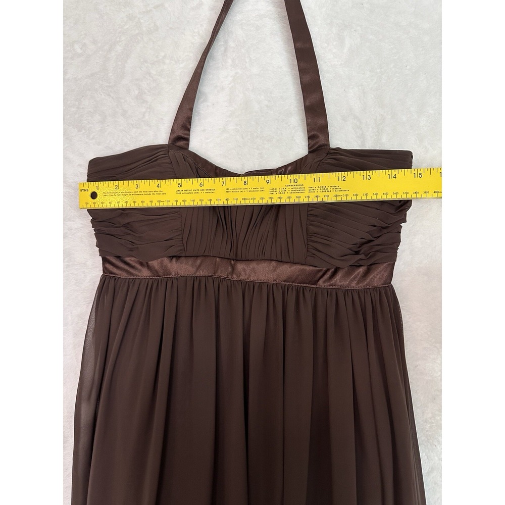 Bari Jay Dress Womans Size 8 Gown  Formal Brown‎ High Waist Halter Flowy EUC - Picture 6 of 16